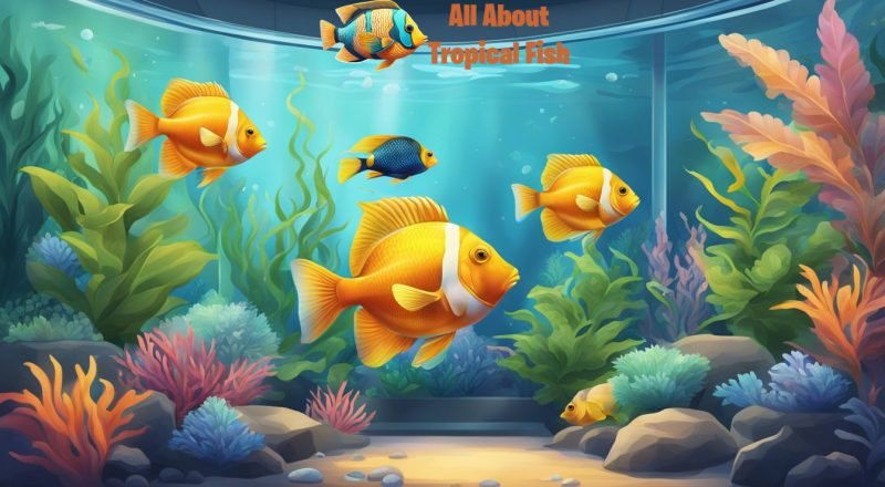 An illustration of some tropical fish in a fish tank