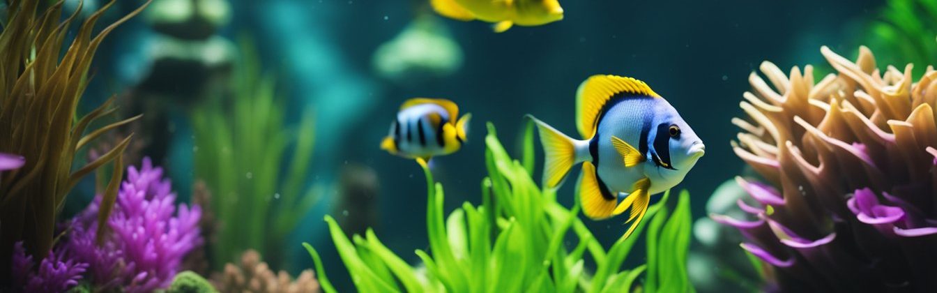 brightly colored tropical fish swimming in a fish tank